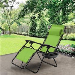 Picture of Costway NP10642LS-1 Outdoor Folding Zero Gravity Reclining Lounge Chair, Green