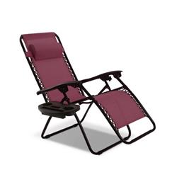 NP10642WN-1 Outdoor Folding Zero Gravity Reclining Lounge Chair, Dark Red