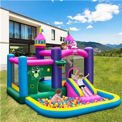 Picture of Costway NP10674US 6-in-1 Kids Inflatable Unicorn-themed Bounce House with 735W Blower