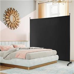 Picture of Costway JV10722BK 6 ft. Single Panel Rolling Room Divider with Smooth Wheels, Black