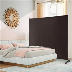 Picture of Costway JV10722CF 6 ft. Single Panel Rolling Room Divider with Smooth Wheels, Brown