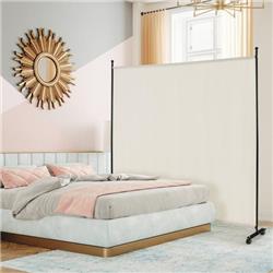 Picture of Costway JV10722WH 6 ft. Single Panel Rolling Room Divider with Smooth Wheels, White