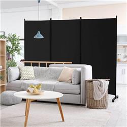 Picture of Costway JV10723BK 3-Panel Folding Room Divider with Lockable Wheels, Black