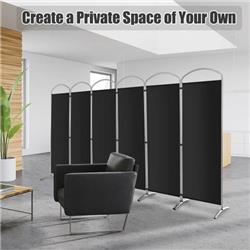 JV10727BK 6.2 ft. Folding 6-Panel Room Divider for Home Office Living Room, Black