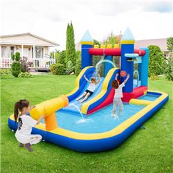 Picture of Costway NP11015US Inflatable Water Slide Bounce House with 680W Blower & 2 Pools