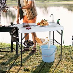 NP11019 Portable Camping Fish Cleaning Table with Grid Rack & Faucet
