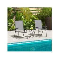 Picture of Costway NP11024GR-4 Patio Folding Chair Set with Rustproof Metal Frame&#44; Gray - 4 Piece