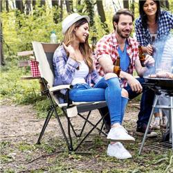 NP11032 Folding Camping Chair with Cup Holder Armrest & Lumbar Pillow