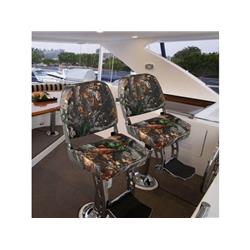 NP11051AU-2 2-Piece Folding Boat Seat Set with Sponge Padding-Camouflage