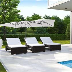 NP11129BE 15 ft. Double-Sized Patio Umbrella with Crank Handle & Vented Tops, Beige