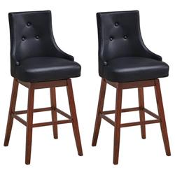 Picture of Costway JV10659-29 29 in. Pub Height Swivel Upholstered Bar Stool with Wood Legs - 2 Piece