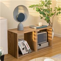 JV10672NA-2 2-Cube Stackable Bookcase for Living Room & Study, Natural