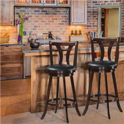 Picture of Costway JV10698-29 29.5 in. Swivel Bar Stool with 29.5 in. Bar Height Chair with Rubber Wood Leg - Set of 2