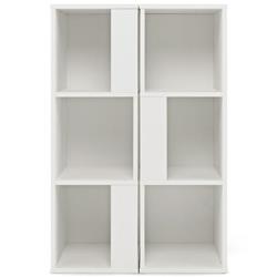 JV10699WH-2 3-Tier 6 Cube Freestanding Bookcase with Anti-Toppling Device, White