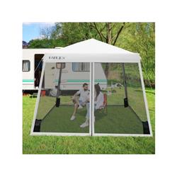 NP10301WH 10 x 10 ft. Pop-Up Canopy with with Mesh Sidewalls & Roller Bag, White