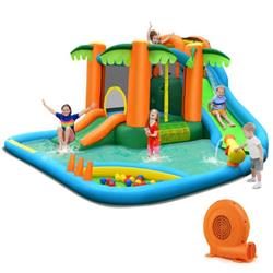 Picture of Costway NP10328-ES10151US 7-in-1 Inflatable Water Slide Park with Trampoline Climbing & 750W Blower