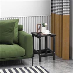 NP10939BK 14 in. Square Weather-Resistant Adirondack Side Table, Black