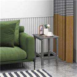 NP10939GR 14 in. Square Weather-Resistant Adirondack Side Table, Gray