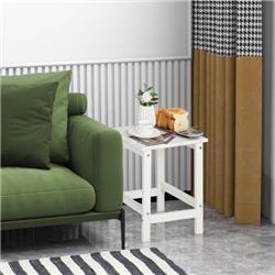NP10939WH 14 in. Square Weather-Resistant Adirondack Side Table, White