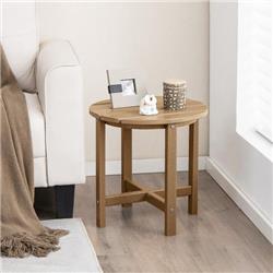 NP10940CF 18 in. Round Weather-Resistant Adirondack Side Table, Brown