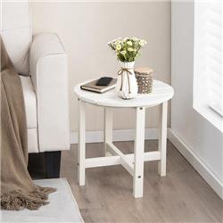 NP10940WH 18 in. Round Weather-Resistant Adirondack Side Table, White