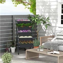 NP10948 5-Tier Vertical Raised Garden Bed with Wheels & Container Box