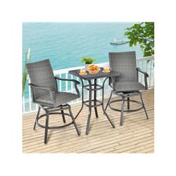 NP10971-22 24 in. Patio Bar Height Table with Aluminum Tabletop & Adjustable Foot Pads