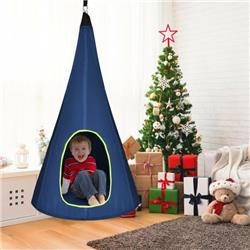 Picture of Costway OP70649BL 32 in. Kids Nest Swing Chair Hanging Hammock Seat for Indoor & Outdoor&#44; Blue