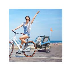 Picture of Costway PW10028BL Dog Bike Trailer Foldable Pet Cart with 3 Entrances for Travel&#44; Blue