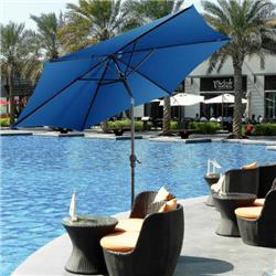 OP2806BL 9 ft. Patio Outdoor Umbrella with Crank, Blue