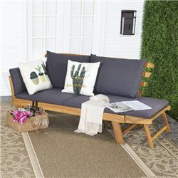 OP70607BGR- Patio Convertible Solid Wood Sofa with Cushion