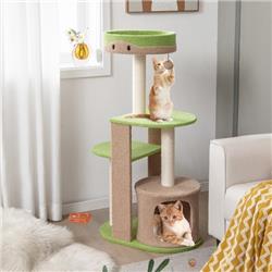 Picture of Costway PV10085GN 5-Tier Modern Cat Tree Tower for Indoor Cats with Sisal Scratching Posts, Green