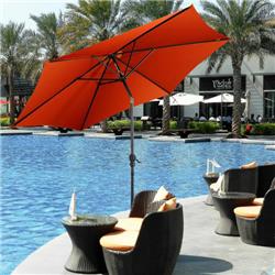 OP70751OR 9 ft. Patio Outdoor Umbrella with Crank, Orange