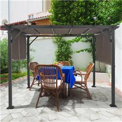 OP70483TN 16 x 8 ft. Universal Replacement Canopy for Pergola Structure Sun Awning, Brown - 2 Piece