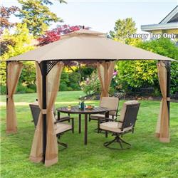 OP70382BE-A 10 x 12 ft. Gazebo Replacement Top with Air Vent & Drainage Holes, Beige