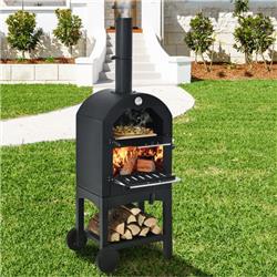 Picture of Costway OP71192 Portable Outdoor Pizza Oven with Stone & Waterproof Cover