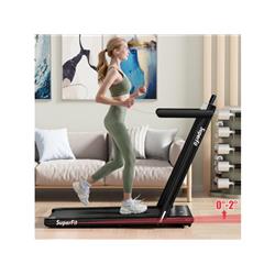 SP37913US-BK 2.25HP Folding Treadmill with Dual LED Display & Remote Control, Black -  Costway