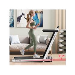 SP37913US-WH 2.25HP Folding Treadmill with Dual LED Display & Remote Control, White -  Costway