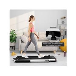 SP37914US-SL 2.25HP 2-in-1 Folding Treadmill with APP Speaker Remote Control, Silver -  Costway