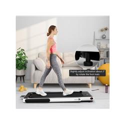 SP37914US-WH 2.25HP 2-in-1 Folding Treadmill with APP Speaker Remote Control, White -  Costway