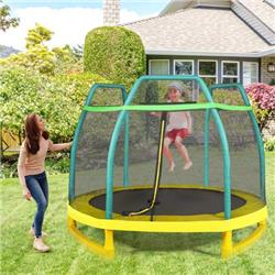 Picture of Costway SP36965GN 7 ft. Kids Trampoline with Safety Enclosure Net, Green