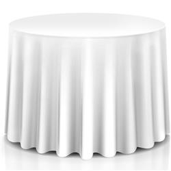 Picture of Total Tactic HW56596 120 in. Home Restaurant Polyester Round Tablecloth - 10 Piece - White