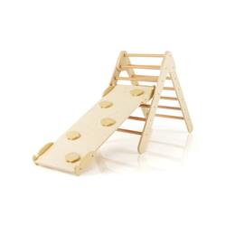 Picture of Costway TS10053NA 3-in-1 Wooden Climbing Triangle Set Triangle Climber with Ramp&#44; Natural