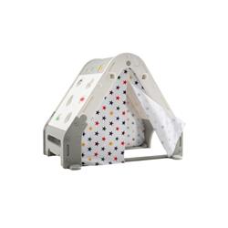 Picture of Costway TS10069GR Kids Triangle Climber with Tent Cover & with Climbing Wall&#44; Gray