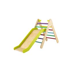 Picture of Costway TS10051CL 2-in-1 Wooden Triangle Climber Set with Gradient Adjustable Slide&#44; Multi Color