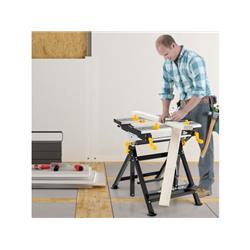 TH10024DK Folding Work Table with Tiltable Platform & 7-level Adjustable Height, Black