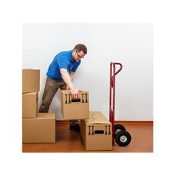 TH10051RE P-Handle Hand Truck with Foldable Load Plate for Warehouse Garage, Red