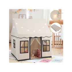 Picture of Costway TP10088BE Toddler Large Playhouse with Star String Lights&#44; Beige