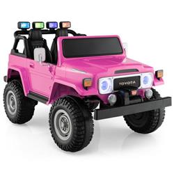 TQ10120US-PI- 12V 2-Seat Licensed Kids Ride On Toyota FJ40 Car Toy with 2.4G Remote Control, Pink