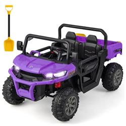 TQ10130US-ZS 12V Kids Ride On Truck Car Toy with Remote Control & 2 Seaters, Purple